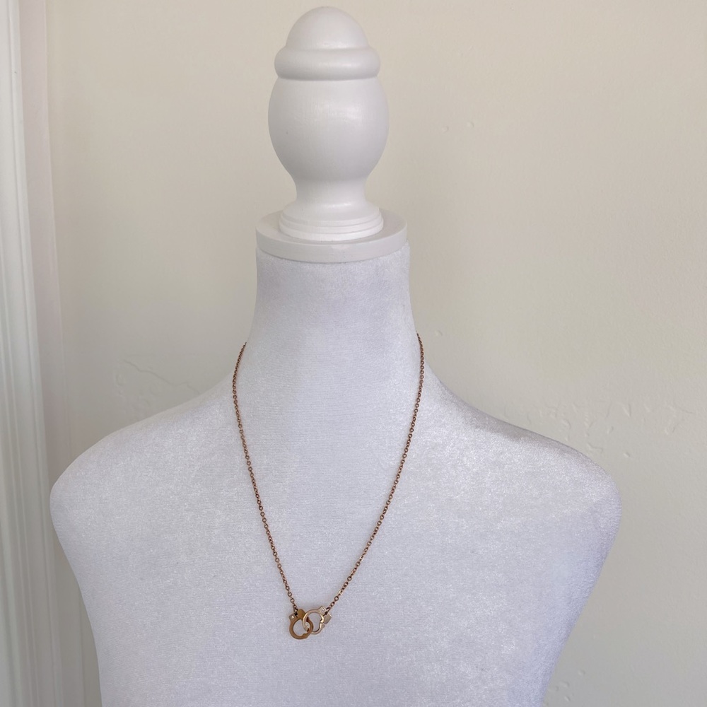 Necklace Rose Gold Plated Over Stainless Steel